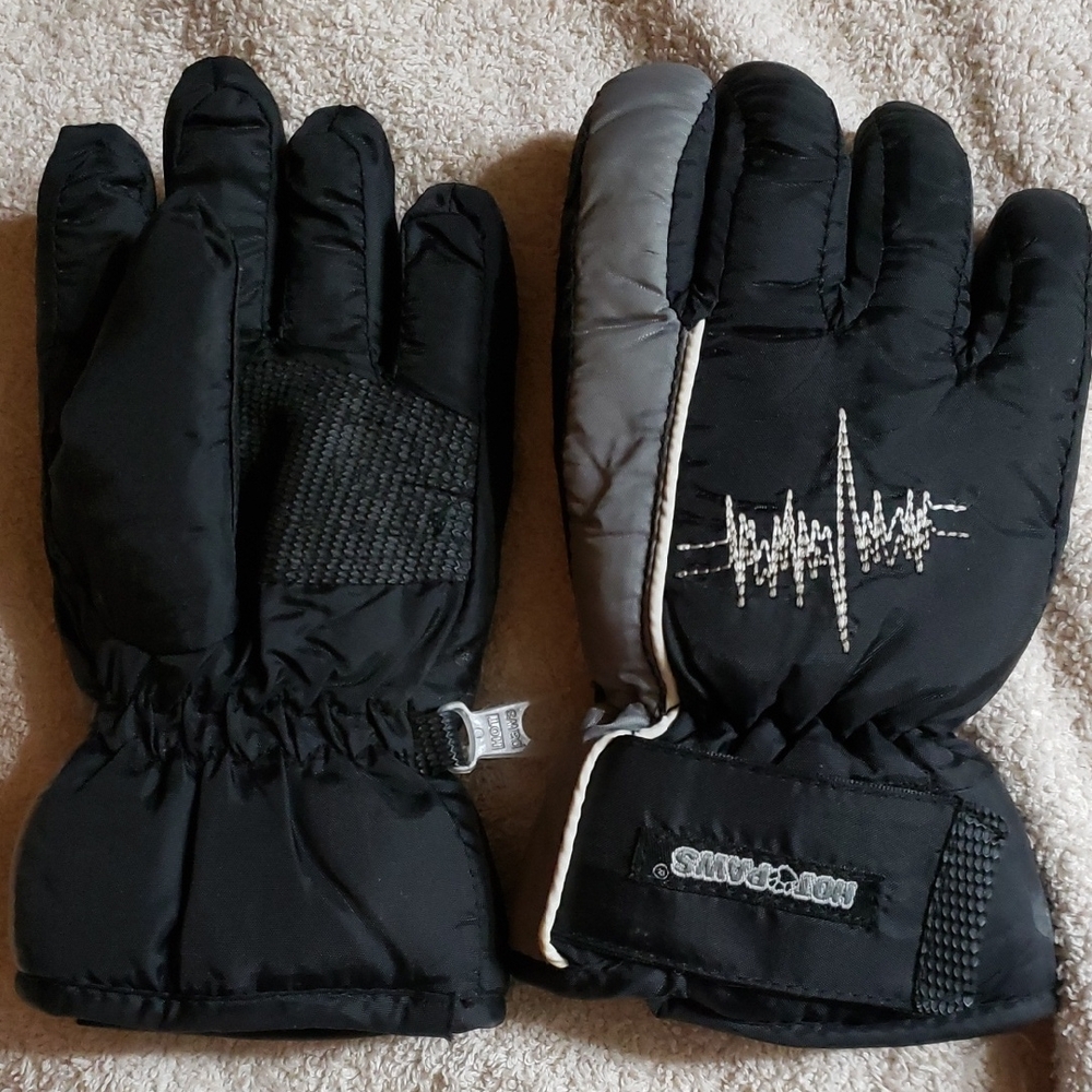 Black and Gray Kids Mittens